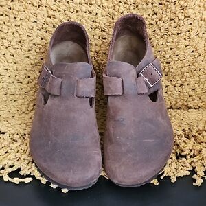 Birkenstock Brown Suede Clogs